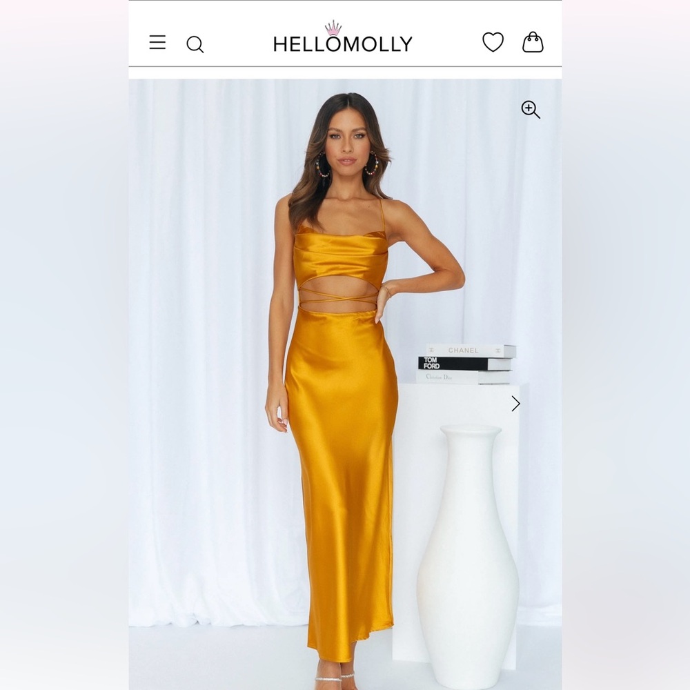 Morning Mist ‘MADE LOVE’ MIDI DRESS GOLDEN SZ XS